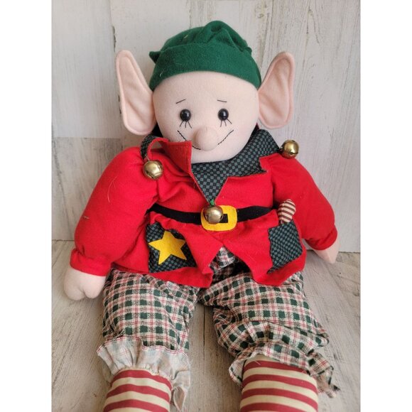 Large vintage elf weighted doll Bell home decor plush xmas - Picture 4 of 8